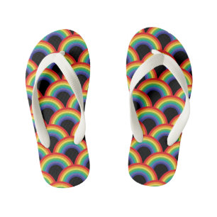 Colorful Rainbow Pattern Kid's Flip Flops