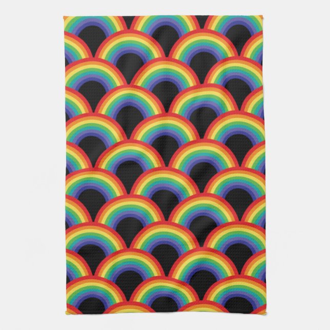Colorful Rainbow Pattern Kitchen Towel (Vertical)