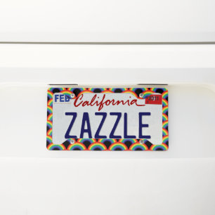 Colorful Rainbow Pattern License Plate Frame