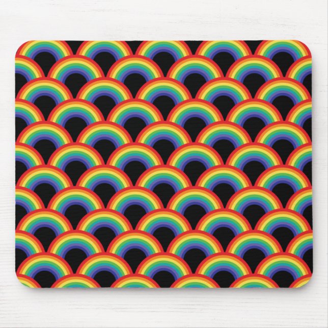 Colorful Rainbow Pattern Mouse Pad (Front)
