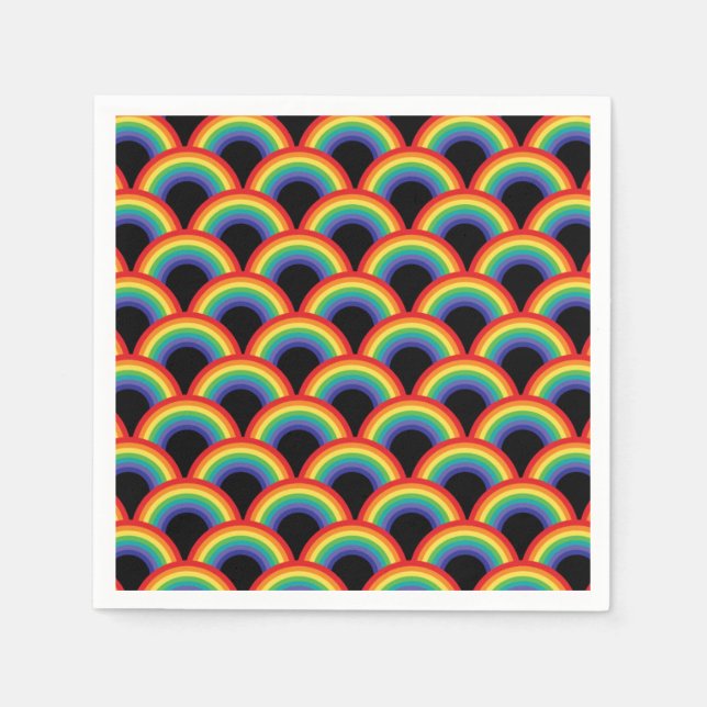 Colorful Rainbow Pattern Napkins (Front)