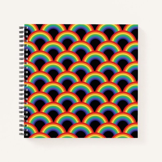 Colorful Rainbow Pattern Notebook (Front)