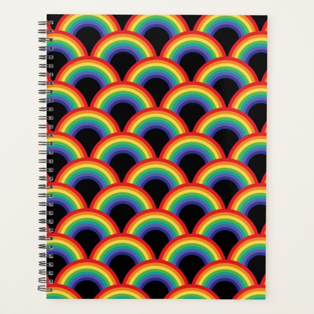 Colorful Rainbow Pattern Planner (Front)