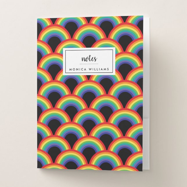 Colorful Rainbow Pattern Pocket Folder (Front)