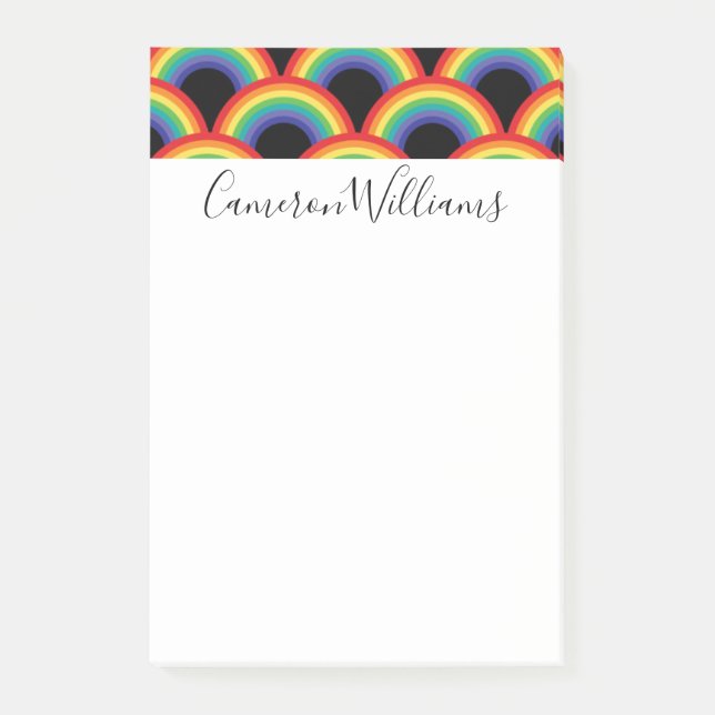 Colorful Rainbow Pattern Post-it Notes (Front)