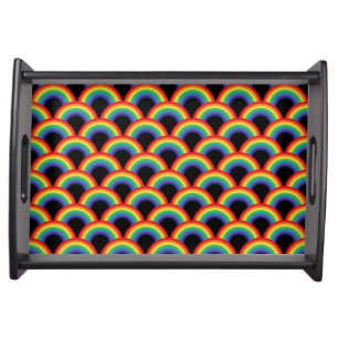 Colorful Rainbow Pattern Serving Tray