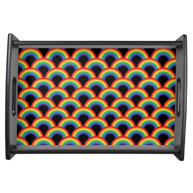 Colorful Rainbow Pattern Serving Tray (Front)