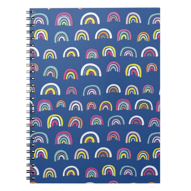 Colorful Rainbow Pattern Spiral Notebook (Front)