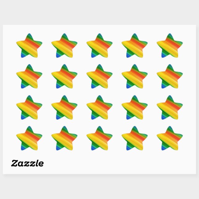 Colorful rainbow pattern star sticker (Sheet)