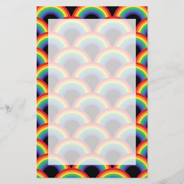Colorful Rainbow Pattern Stationery (Front)