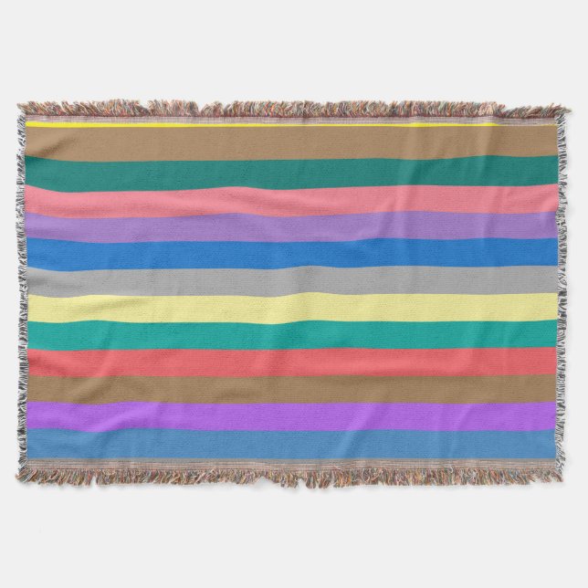 Colorful rainbow pattern throw blanket (Front)