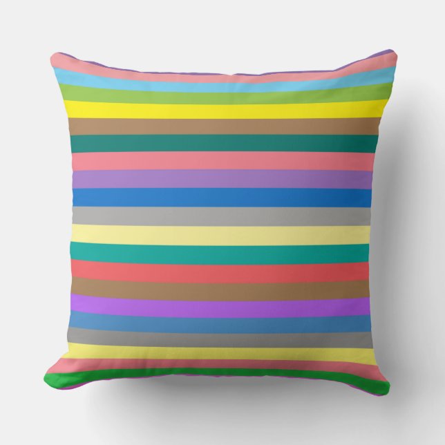 Colorful rainbow pattern throw pillow (Front)