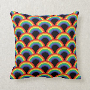 Colorful Rainbow Pattern Throw Pillow