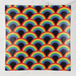 Colorful Rainbow Pattern Trinket Tray