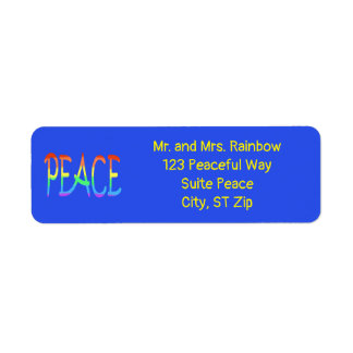 Colorful Rainbow Peace Word Address Labels