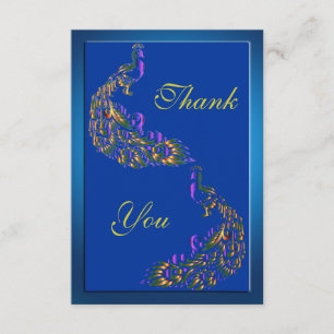 Colorful Rainbow Peacocks Thank You