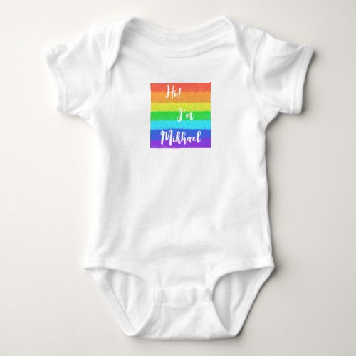 Colorful rainbow personalized Baby Jersey Bodysuit