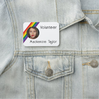 Colorful Rainbow Personalized Photo Name Tag