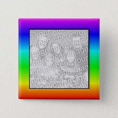 Colorful Rainbow Photo Frame Button