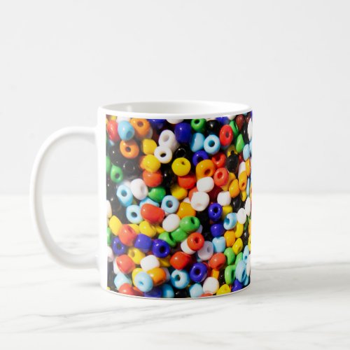 Colorful Rainbow Pile of Beads Coffee Mug
