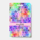 Colorful Rainbow Pink Blue Abstract Funky Mosaic