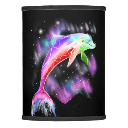 colorful rainbow pink dolphin ocean galaxy space  lamp shade