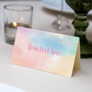 Colorful Rainbow Place Card Birthday Party