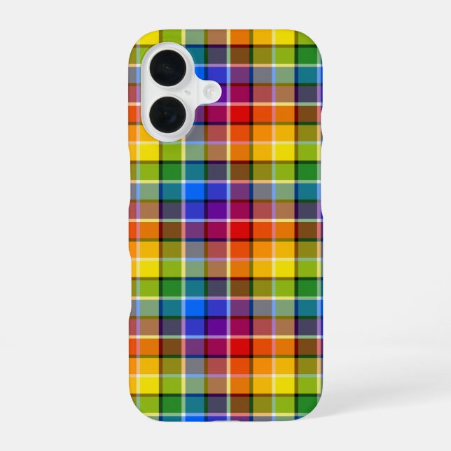 Colorful Rainbow Plaid Pattern Iphone Case (Back)