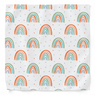 Colorful Rainbow Polka Dot Pattern Bandana