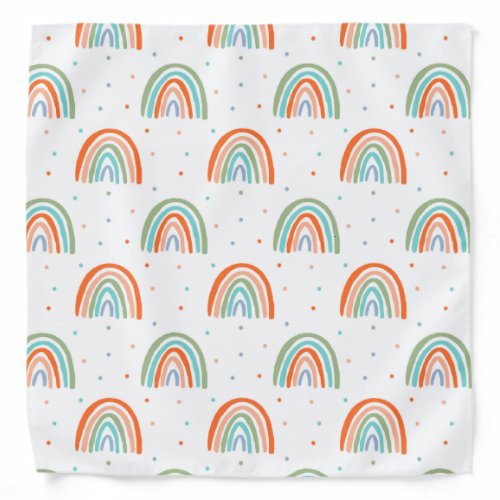 Colorful Rainbow Polka Dot Pattern Bandana