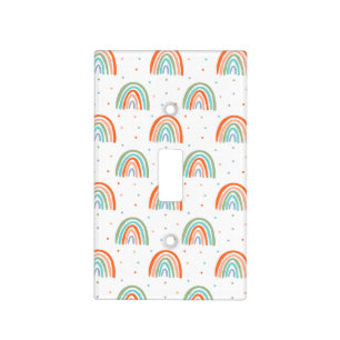 Colorful Rainbow Polka Dot Pattern Light Switch Cover