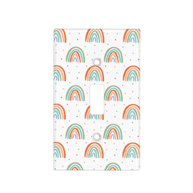 Colorful Rainbow Polka Dot Pattern Light Switch Cover (Front)