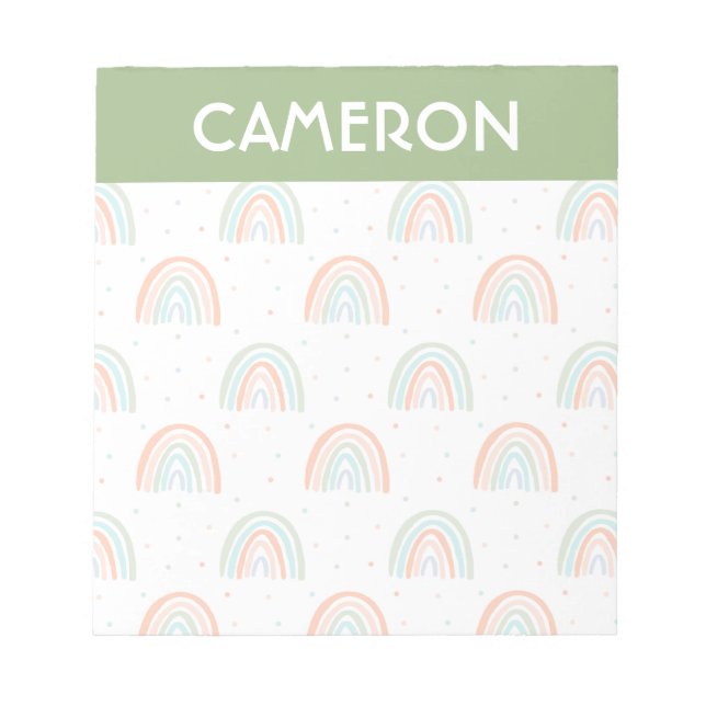 Colorful Rainbow Polka Dot Pattern Notepad (Front)