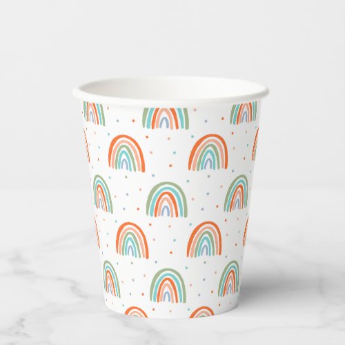 Colorful Rainbow Polka Dot Pattern Paper Cups