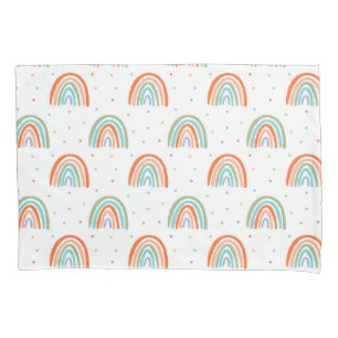 Colorful Rainbow Polka Dot Pattern Pillow Case