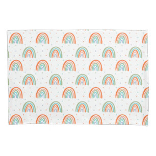 Colorful Rainbow Polka Dot Pattern Pillow Case
