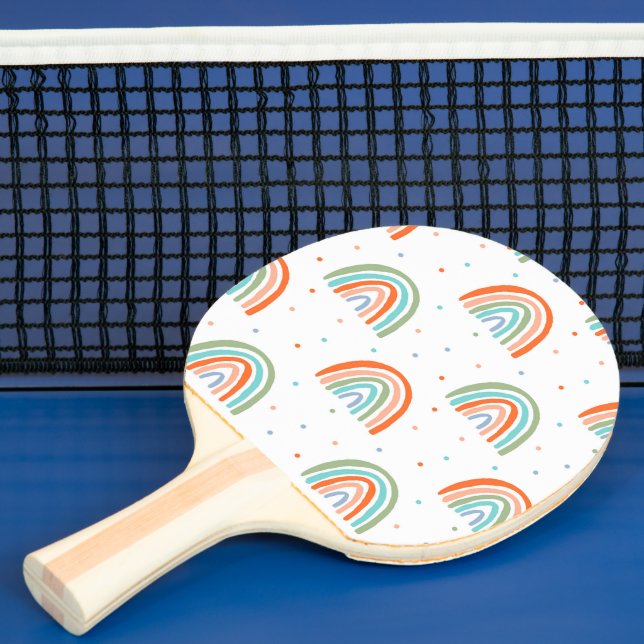 Colorful Rainbow Polka Dot Pattern Ping Pong Paddle (Insitu)