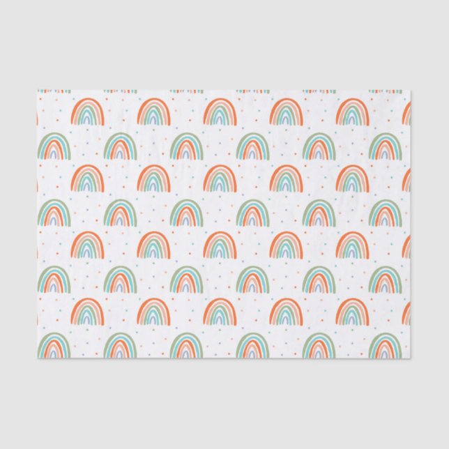 Colorful Rainbow Polka Dot Pattern Tissue Paper (Front)