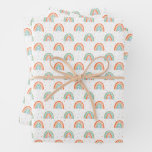 Colorful Rainbow Polka Dot Pattern Wrapping Paper Sheets