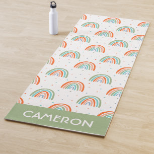 Colorful Rainbow Polka Dot Pattern Yoga Mat