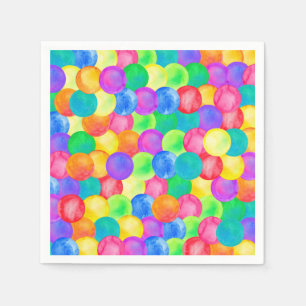 Colorful rainbow polka dot water color pattern cla napkins