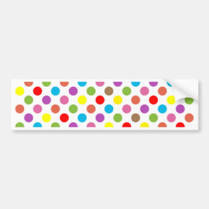 Colorful rainbow polka dots pattern bumper sticker