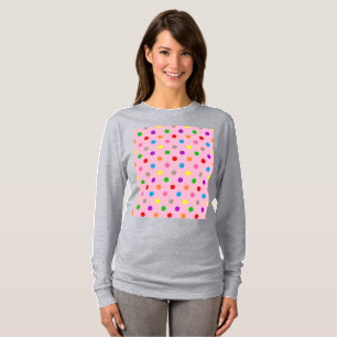 Colorful Rainbow Polka Dots Pink T-Shirt