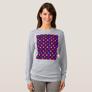 Colorful Rainbow Polka Dots Purple T-Shirt