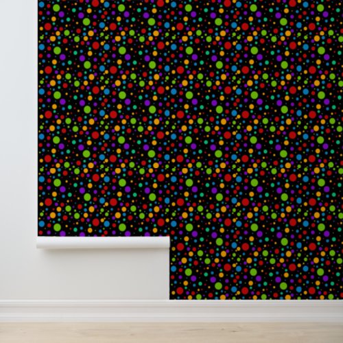 Colorful Rainbow Polka Dots Wallpaper