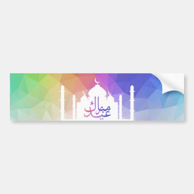 Colorful Rainbow Polygonal Eid - Bumper Sticker (Front)