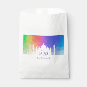 Colorful Rainbow Polygonal Eid Mubarak Mosque Favor Bag