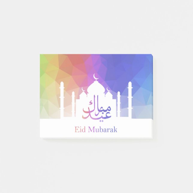 Colorful Rainbow Polygonal Eid - Notes (Front)