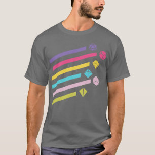 Colorful Rainbow Polyhedral Dice Set Ray T-Shirt
