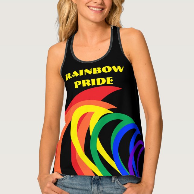 Colorful Rainbow Pride Abstract Pattern Tank Top (Front)